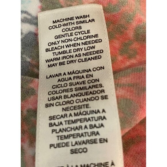 Chicos Multicolor Petite A-Line Dress Short Sleeve Stretchy V-Neck Cutout Medium - Picture 5 of 11